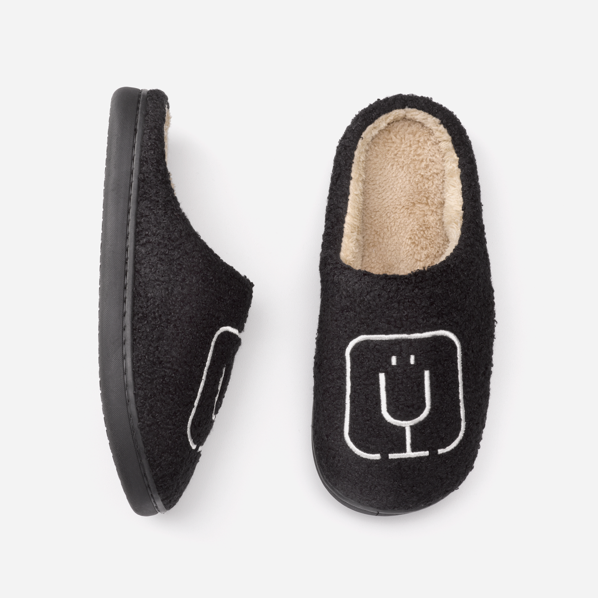 brumate-fuzzy-slippers-black-w9 apparel-slippers-above.png